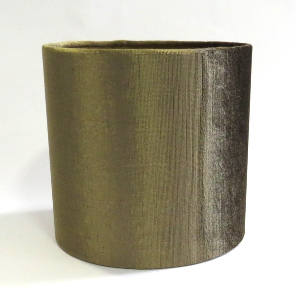 Tischlampenschirm Gold Bronze Samt Zylinder 20 x 20 cm