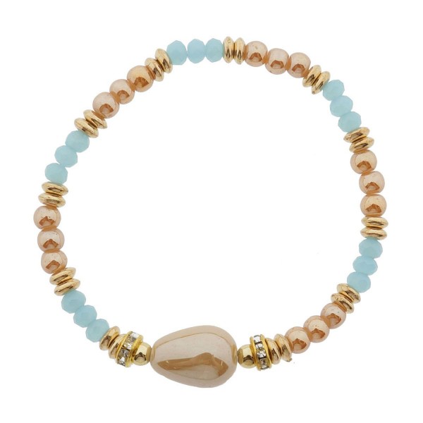 Armband Armreif Blau Gold Clayre & Eef Dehnbar Sommer