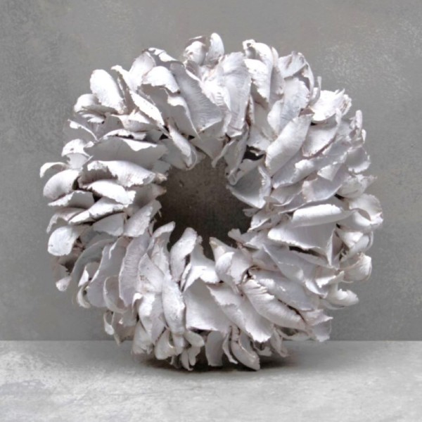 Deko Kranz Palmblatt Natur Weiß 40 cm