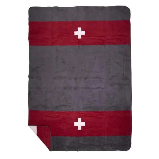 Decke Wohn Sofa Schweiz Landhaus 150x 200 cm Mars & More Rot Grau