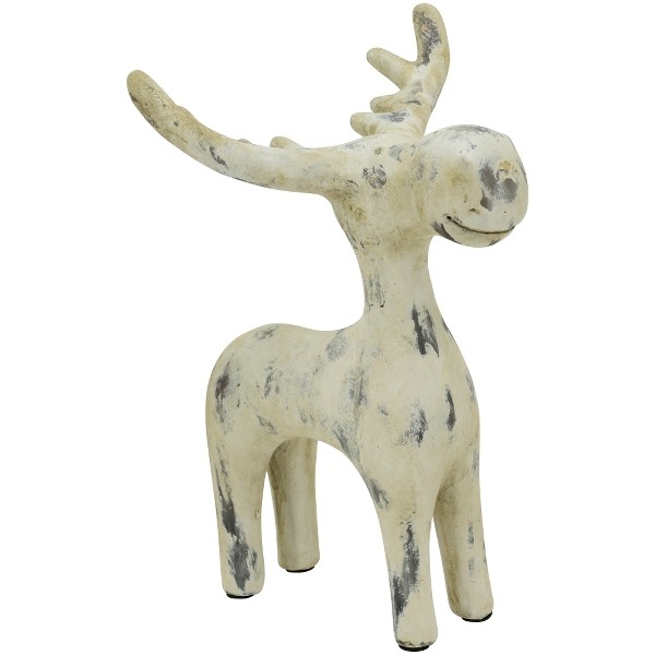 Deko Rentier Beige Weihnachten Beton Stein Optik 19,5 cm