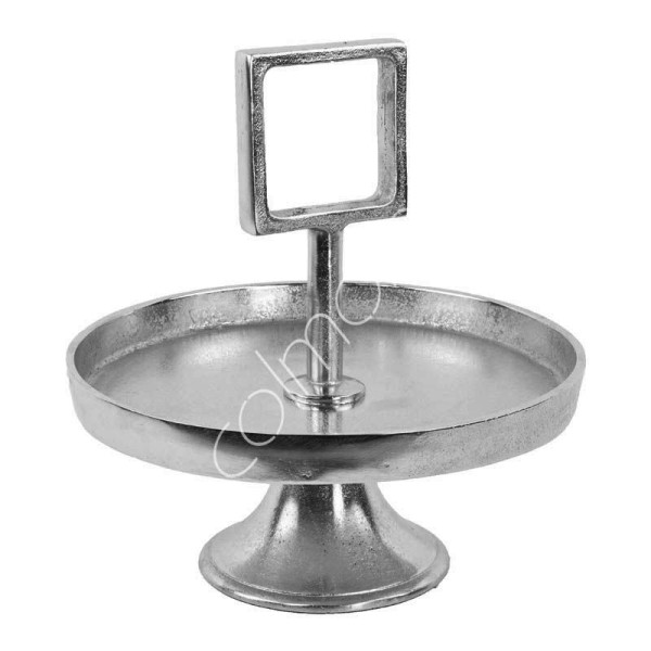 Etagere Deko Tisch Silber Modern Metall 1stöckig 32 cm Servierware