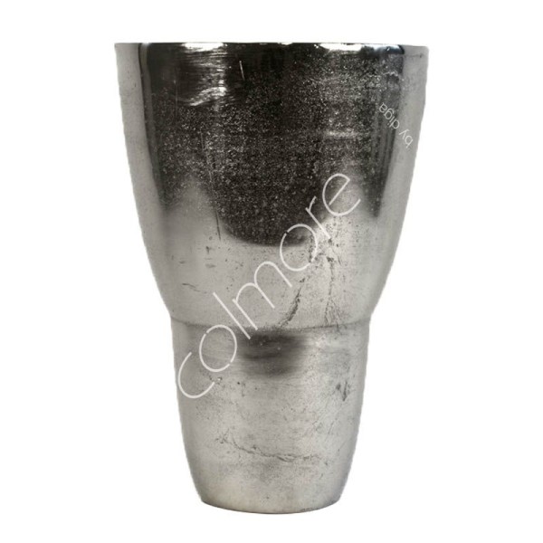 Vase Silber Deko Metall Retro Stil 30 cm