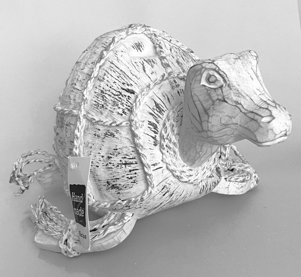 Deko Schildkröte Holz Weiß 30 cm Handarbeit Maritim