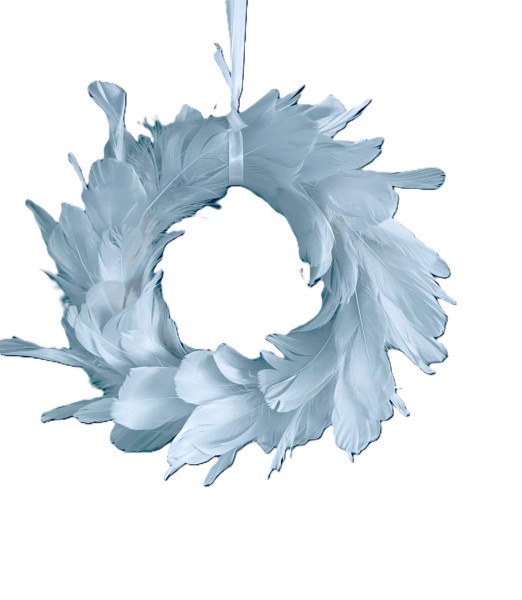 Federkranz Hänger Blau Rund Ostern Modern 30 cm