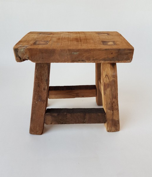 Hocker Schemel KInder Deko Holz Braun Natur 22x14x22 cm