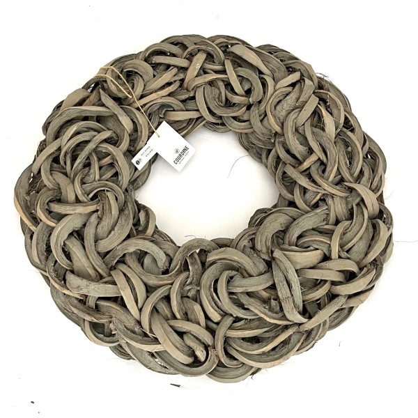 Couronne Kranz Kokos Grau Grey Wash 55 cm