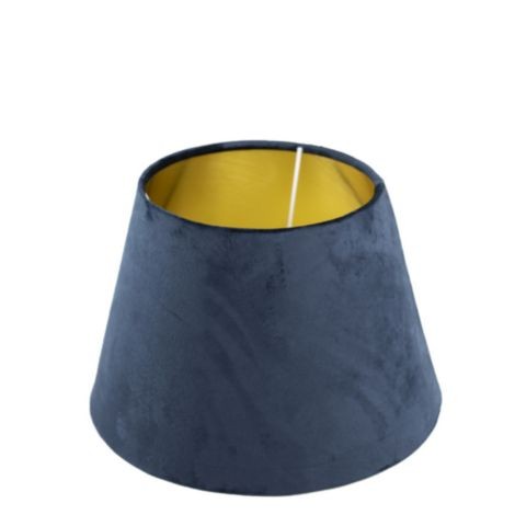 Tischlampenschirm Blau Samt Modern Mars & More 24 cm E27