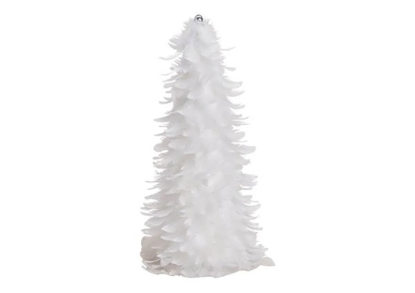 Tannenbaum aus Feder Kunststoff Weiß 20x40x20cm Wurm