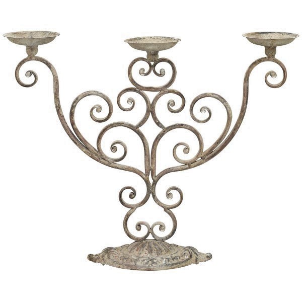 Kerzenständer ArtFerro Shabby Antik Groß Grau Metall Garten Deko Exner GmbH 54 cm