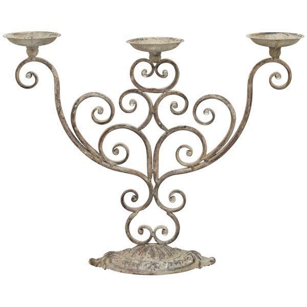 Kerzenständer ArtFerro Shabby Antik Groß Grau Metall Garten Deko Exner GmbH 54 cm