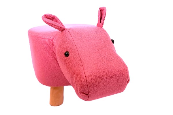Hocker Deko Nilpferd Rosa Kunstleder 45 cm