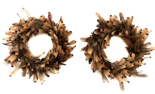 Federkranz Ostern Braun 2er Set 22 cm