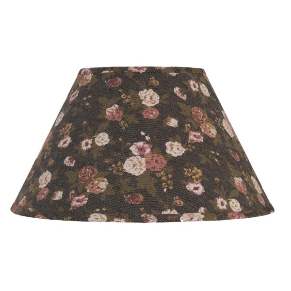 Lampenschirm schwarz Rosen Clayre & Eef 30 x 16 cm E27 6LAK0287 Baumwolle