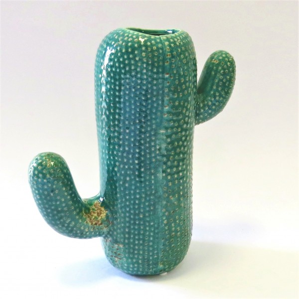 Vase Kaktus Deko Tisch Grün Keramik 23 cm
